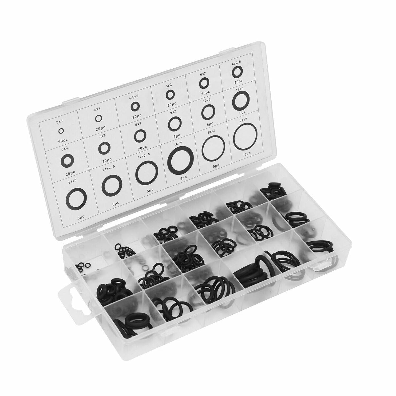 225PCS ORing Gasket kit 15 Sizes Rubber ORing Washer Gaskets Seal Assortment Kit for Plumbing