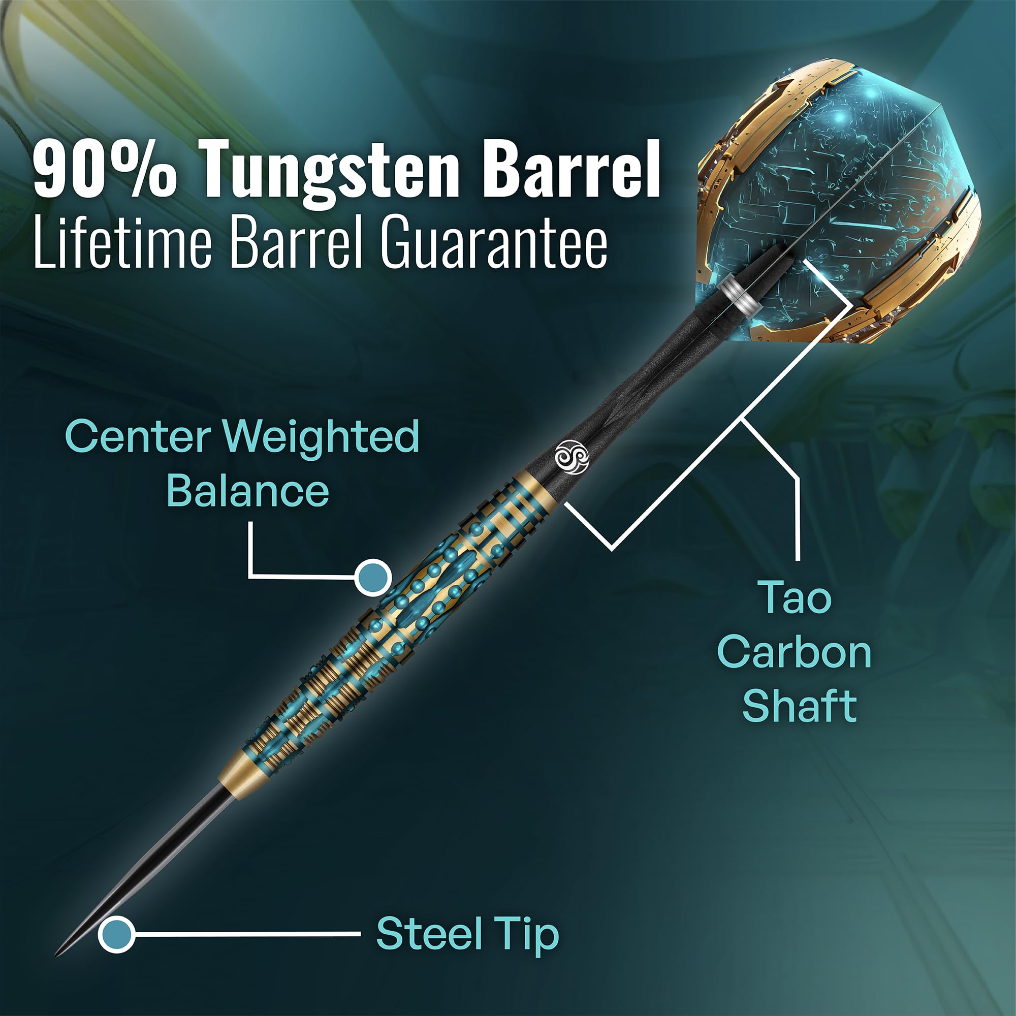 Shot! AI Mimic 90% Freccette In Tungsteno 23g - Steel Darts Professionali Con Set Completo Di Alette E Steli - 2