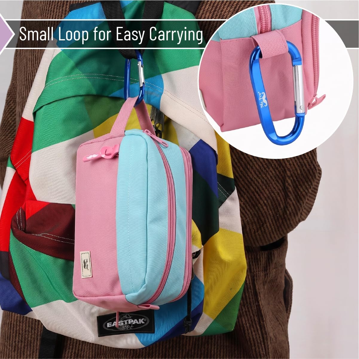 - High Capacity cil Case, Large cil Pouch with 3 Compartments and 2 Pockets, Large cil Bag with Smooth Zipper, Cute cil Case Pouch Organizer, School Supplies for Teens thumbnail