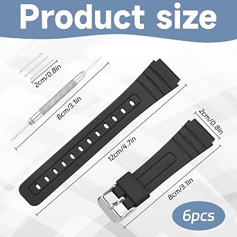 TPU Watch Strap Replacement,For Casio Watch Strap Replacement,For Casio f91w Strap Compatible Watch Model F91W/F84/F105/108/A158/168/AE1200/1300/1000,for Men & Women