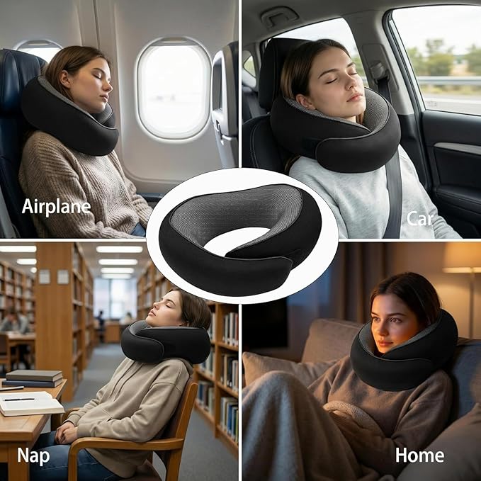 Almohada de Viaje Memory Foam 360° Ajustable miniatura 4