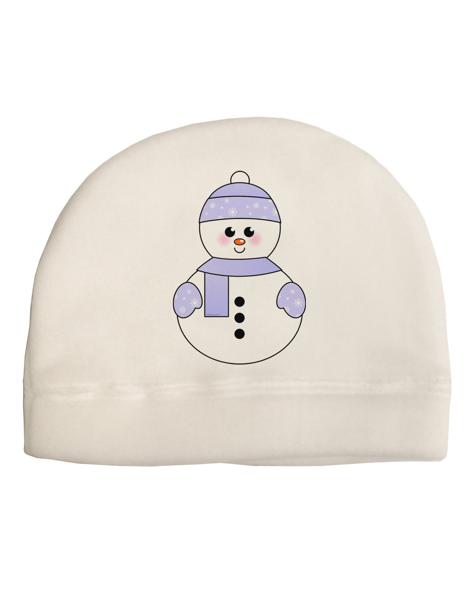 Cute Snowman with Hat and Scarf Christmas Child Fleece Beanie Cap Hat White