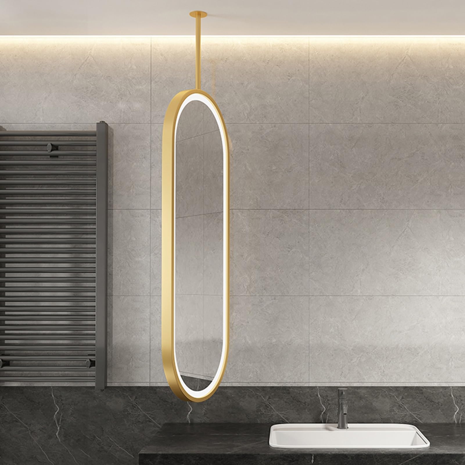 FGXHHS Oval LED with Dimmable Light for Vanity and Make-up Use
