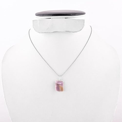 Miniatura 5 de Natural Raw Blue Sapphire Slices Pendant Necklace, Rough Gemstones, Healing Crystals, Silver Plated Chain, Handmade, September Birthstone, Women