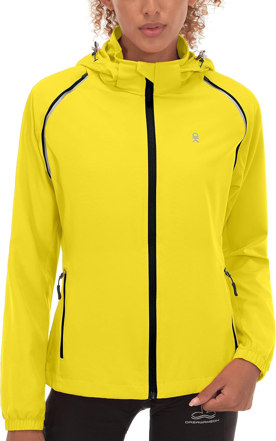 Little Donkey Andy Women's Lightweight Waterproof Cycling Jacket with Removable Sleeves & Hood for Biking Running Golf