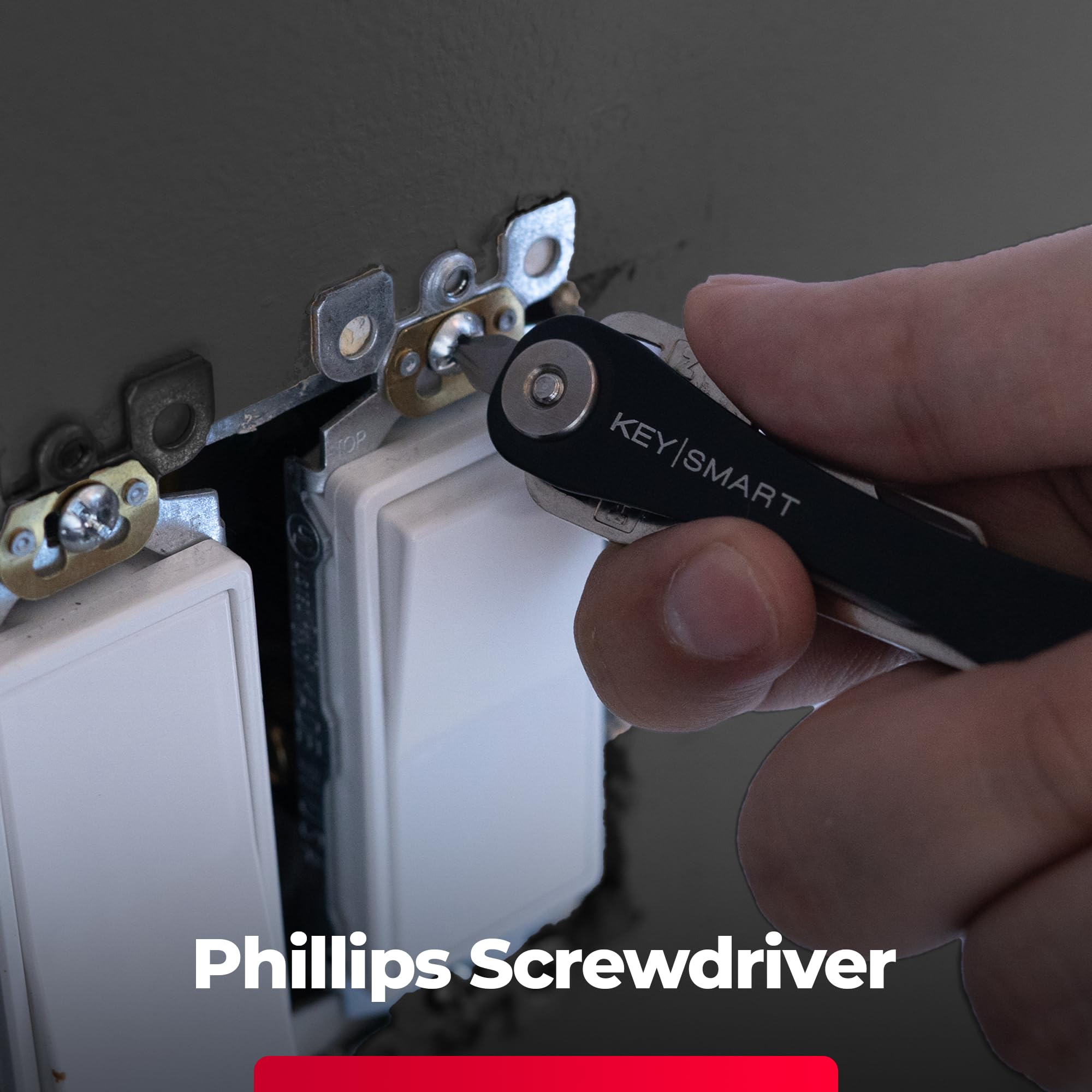 KeySmart MultiTool - Utensile portachiavi multiuso 5 in 1 con taglierino, righello, asta a leva, cacciavite a croce e a testa piatta, EDC Gear Mini Multitool