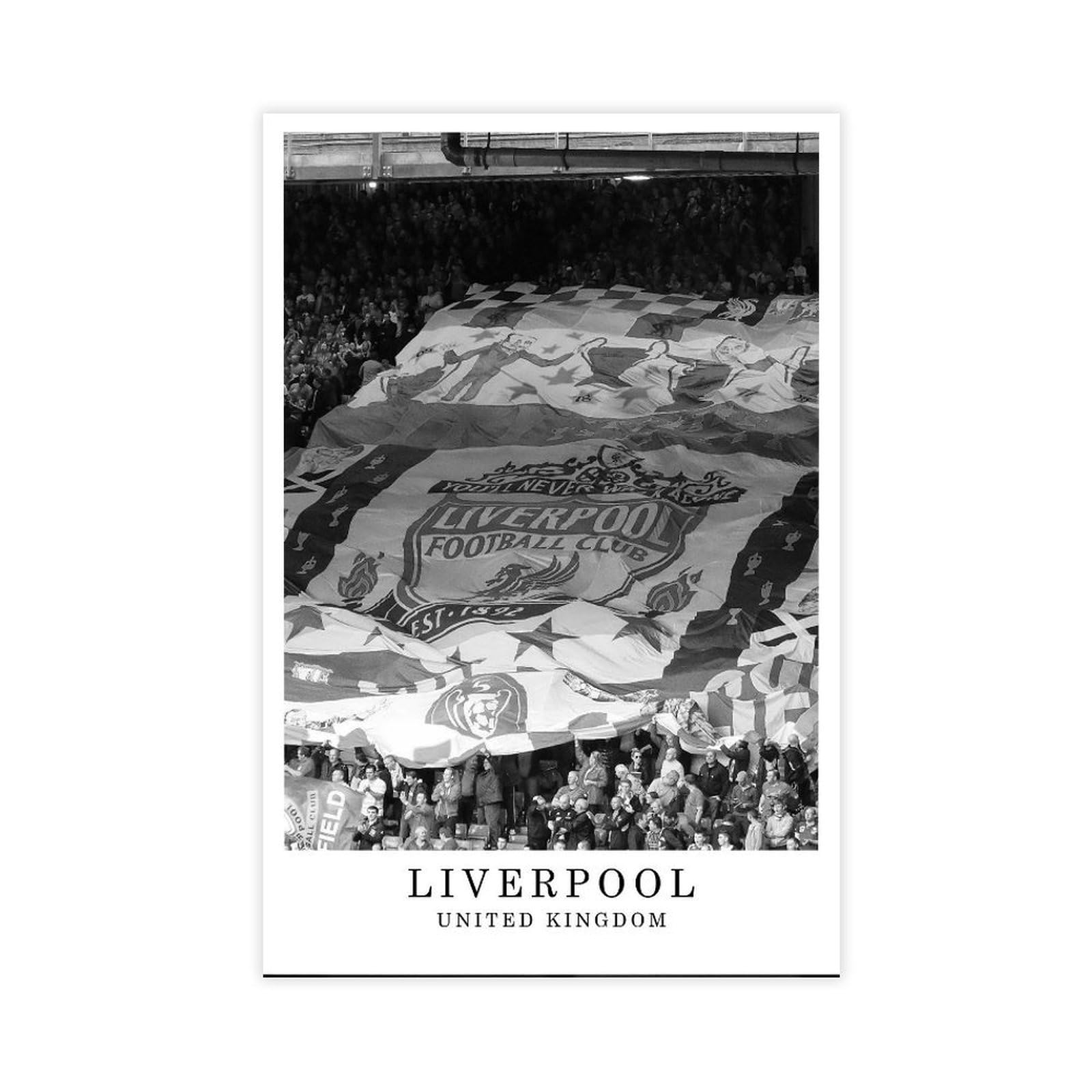 HEYANM Liverpool Print Black And White Photo Liverpool City Landmark Poster England Travel Print Wall Poster Gift Art Jpg Canvas Poster Bedroom Office Room Decor Gift Unframe 20x30inc