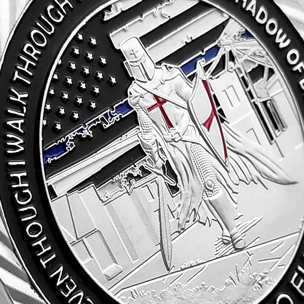 5 Pcs Police Officers Challenge Coin Thin Blue Line Law Enforcement Gifts