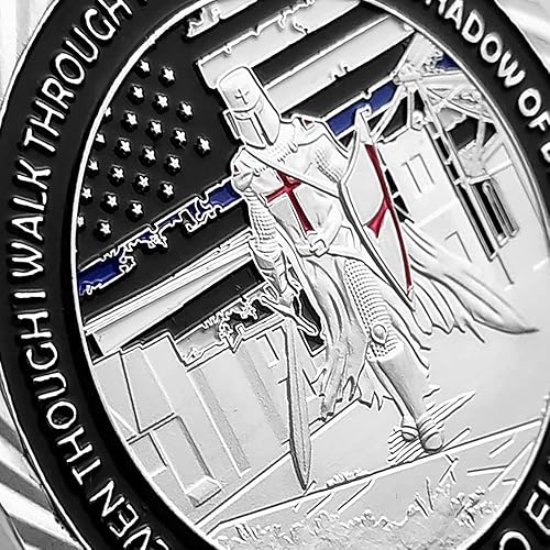 Miniatura 5 de Moneda de desafío para oficiales de policía, 5 unidades, línea azul, regalos para la aplicación de la ley