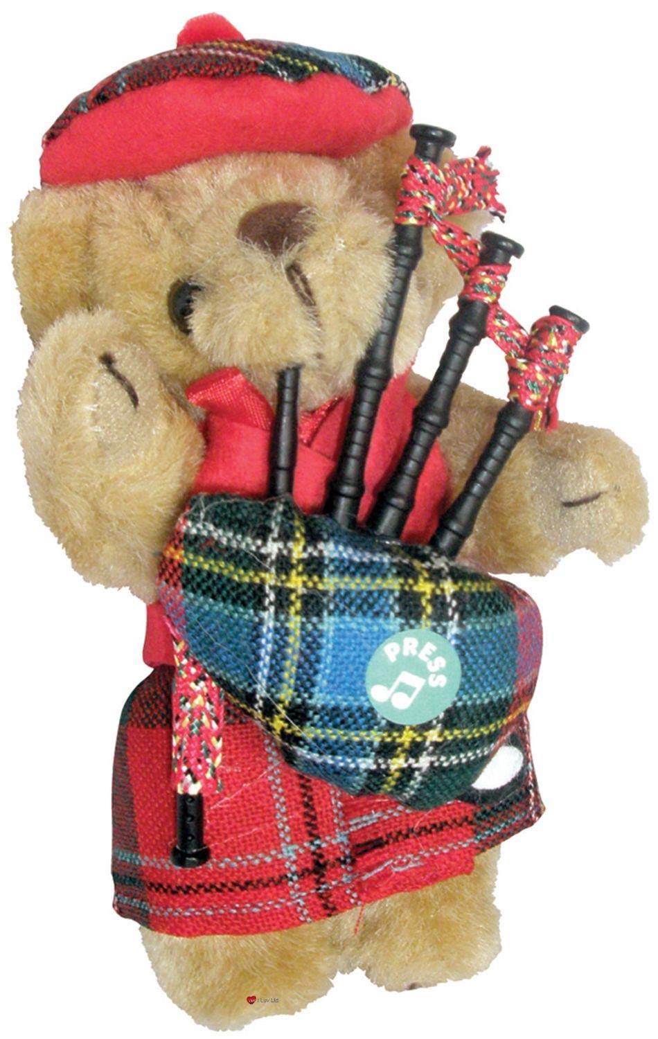 I Luv Ltd Maclean Musical Teddy Bear Clan Tartan Scottish Gift, Made In Scotland