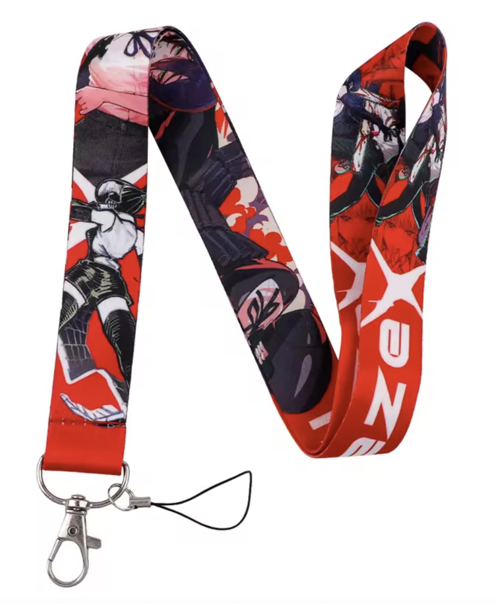 Pinstant Chainsaw Man Reze Arc Movie Anime Manga 17.7" Neck Lanyard Keychain Holder ID Badge Mobile Phone Pin Strap