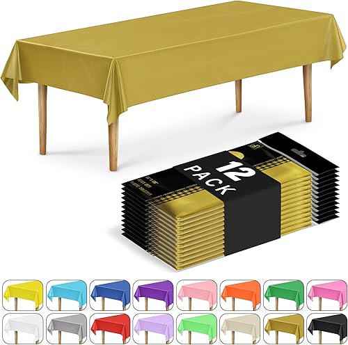 Miniatura 62 de DecorRack 2 manteles rectangulares de plástico sin BPA, 54 x 108 pulgadas, manteles rectangulares para mesa de comedor, fiestas, pícnic, campamento