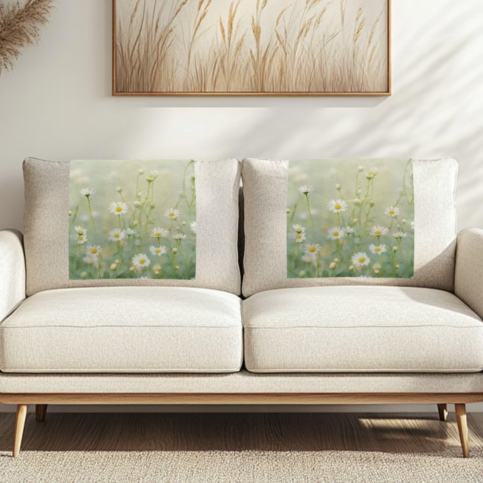 Fuojuvelie Headrest Covers for Recliners Daisy Headrest Covers for Recliners Non Slip Sofa Head Protector Furniture Protector for Recliner Sofa Slipcovers 3 Pcs