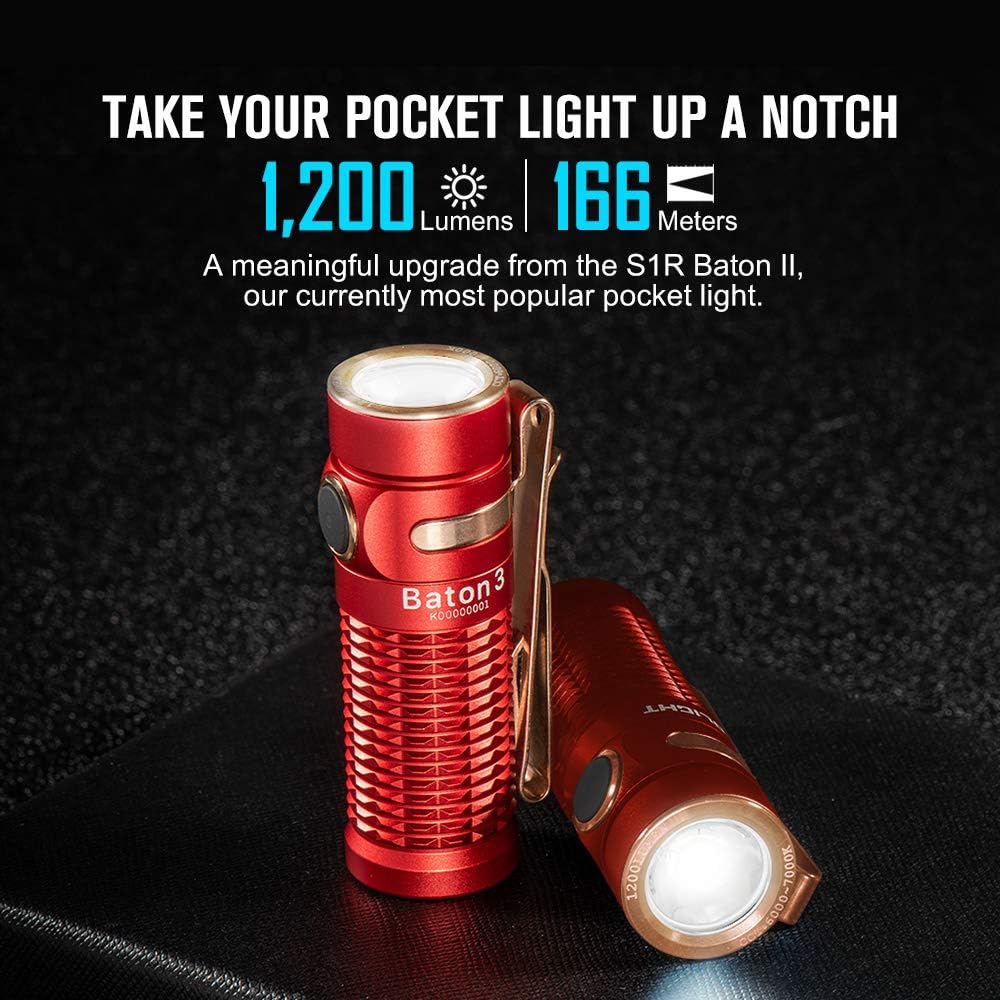 Onе-Dау Sаlе: Uр tо 50% оƒƒ OLIGHT Baton3 1200 Lumens Ultra-Compact Rechargeable EDC Flashlight, Powered by Rechargeable Battery for Household Search, Outdoor Camping, Hiking and Mountaineering (Red) Nеw Dеаl OLIGHT Baton3 1200 Lumens Ultra-Compact Rechargeable EDC Flashlight, Powered by Rechargeable Battery for Household Search, Outdoor Camping, Hiking and Mountaineering (Red)