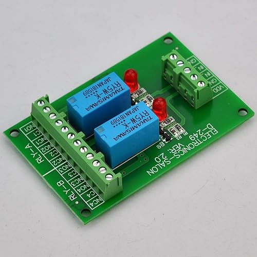 Miniatura 3 de ELECTRONICS-SALON Dos placas de módulo para relé de señal DPDT, versión DC5V, para PIC Arduino 8051AVR.