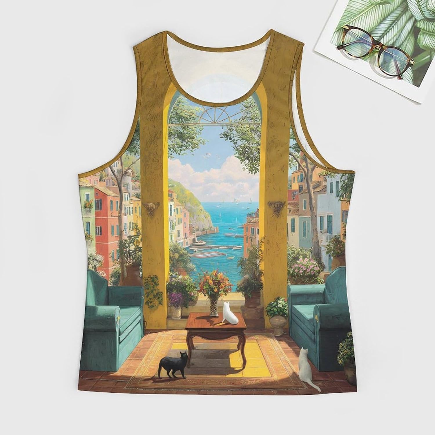 Amalfi Coast Beauty Men Tank Top Workout Shirt Muscle T Shirt 5XL
