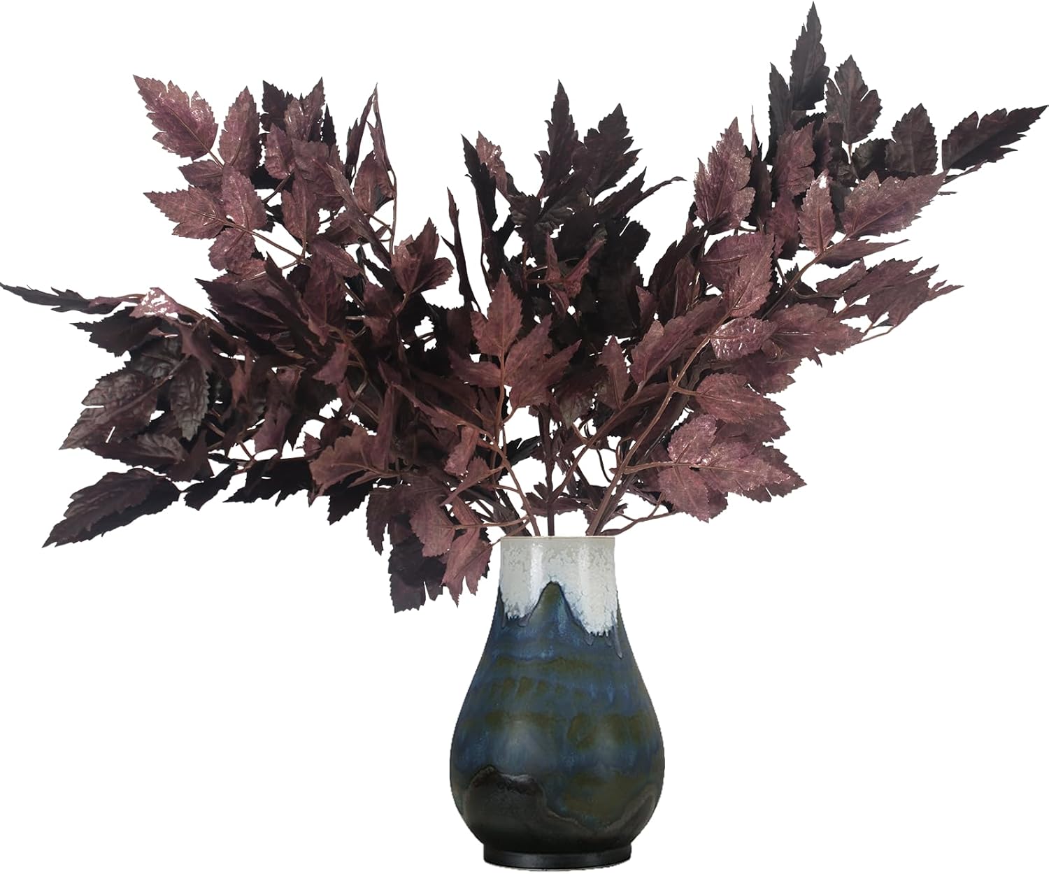 3 Pack Artificial Cimicifuga Plant Leaf 21 inch Faux Plum Cimicifuga Ramosa Leaf Branch Fall Cimicifuga Stems for Home Vase Table Wedding Farmhouse Mantel Harvest Decor(3, 21 inch)