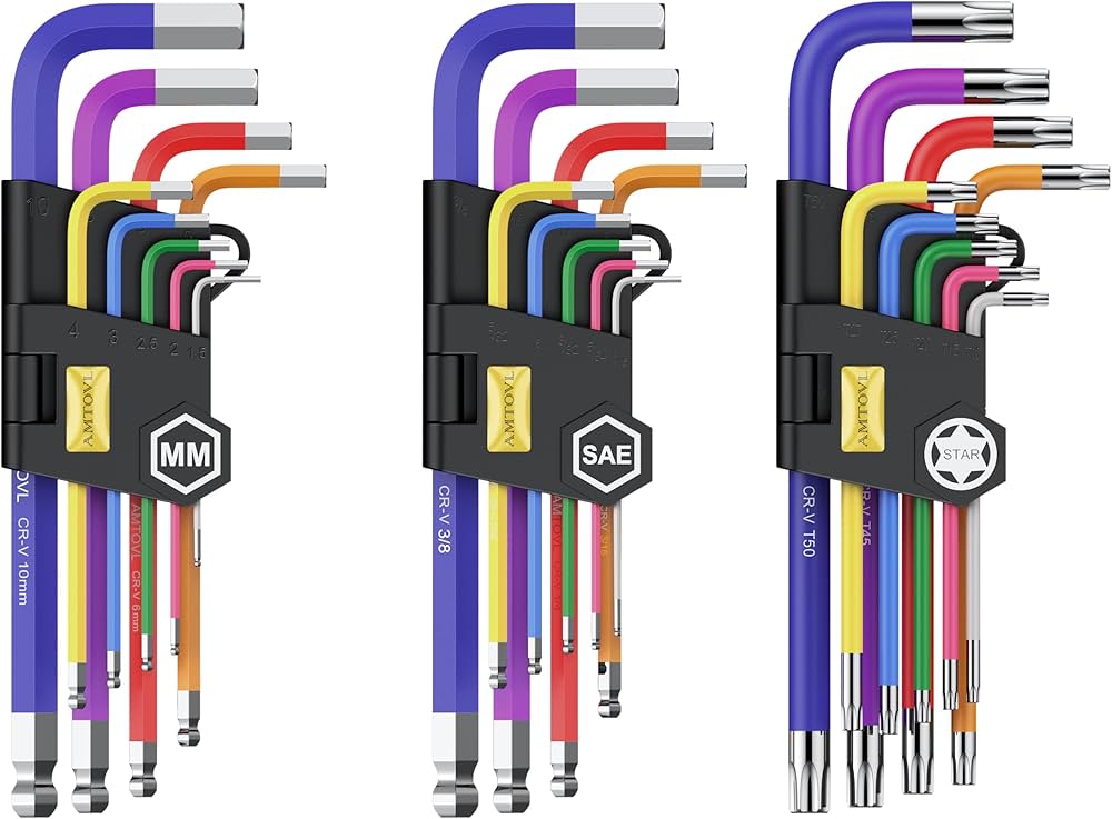 Amazon | AMTOVL アレンキーセット 27個 メトリック & SAE アレン