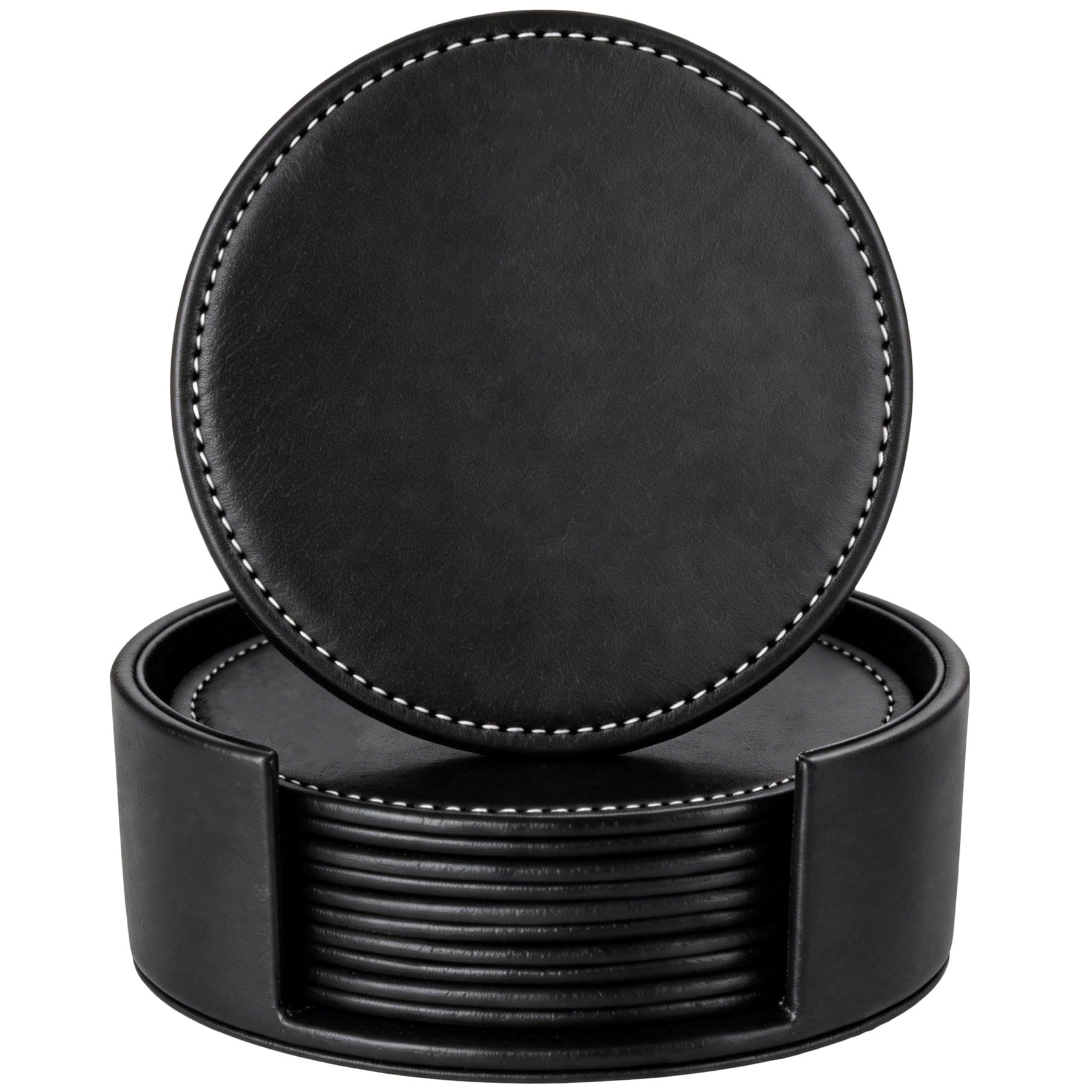Amazon.com | AUMISKY Leather Coasters Set of 6, Handmade Round