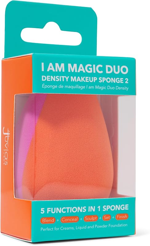 I am Magic Sponge Orange&Pink - Face Blending Flawless Makeup Foundation Powder Setting Soft Cosmetics Puffs Wedges Travel Essentials Skincare Tools Blenders Blush Beauty Accessories