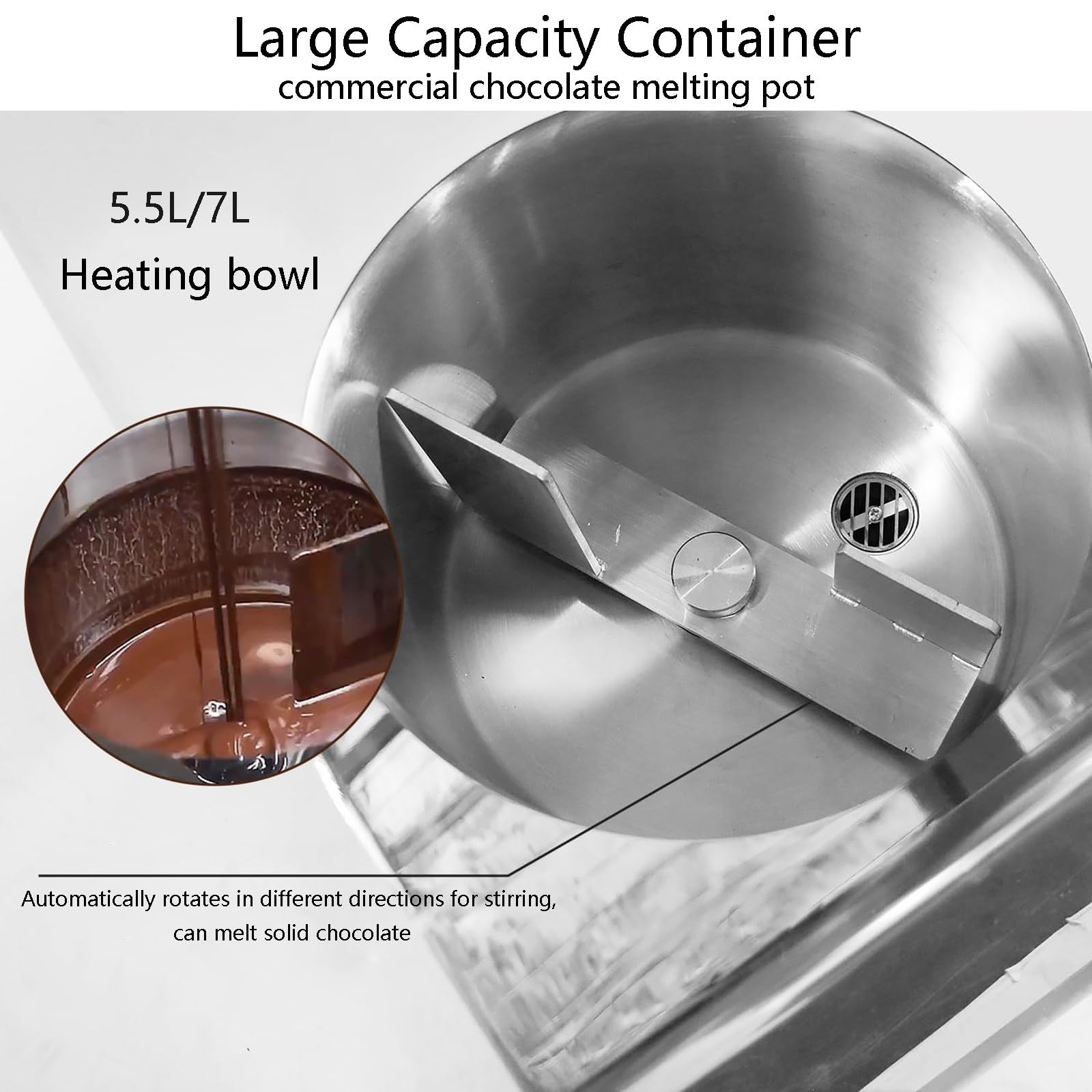 Machine de trempe de chocolat commerciale avec distributeur automatique et table vibrante, fondeur en acier inoxydable pour la production de barres de chocolat
