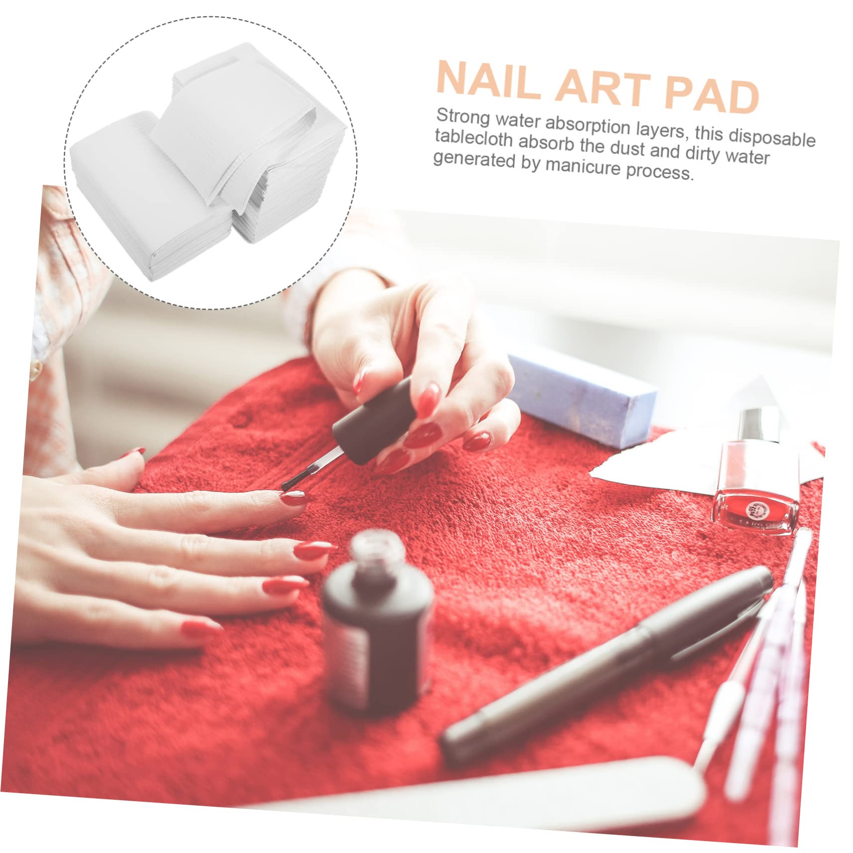 Tappetino Manicure Monouso 125 Pezzi in Polpa Bianco | Protezione del Piano, per Casa e Studi Odontoiatrici, Formato Pratico per Unghie