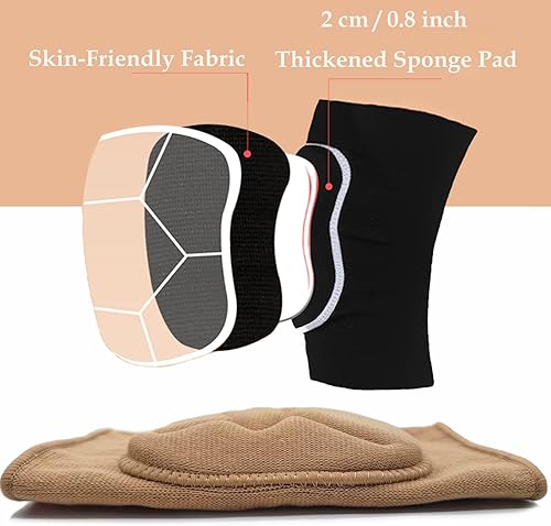 Miniatura 4 de DANCEYOU Rodilleras de baile de esponja suave gruesa para voleibol para niños grandes, adolescentes y adultos, protector de rodilla para