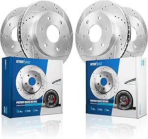 Detroit Axle Drilled & Slotted Front and Rear Brake Rotor Kit for Chevrolet Colorado (2015–2020)