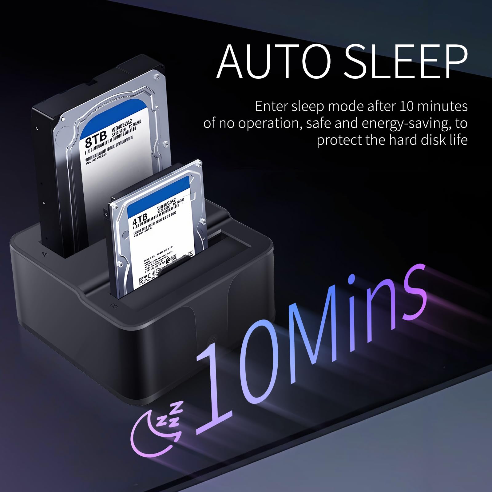 Docking station per dischi rigidi Dual Bay USB 3.0 in alluminio HDD SSD Dock con clonazione offline per SATA I/II/III, UASP 6Gbps, lettore di schede SD/TF, supporta 2x16TB di memoria
