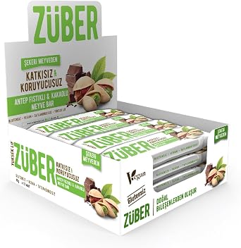 Züber Antep Fıstıklı ve Kakaolu Meyve Bar 40g x 12 Adet