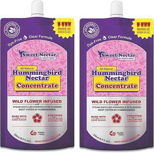 Miniatura 12 de sweet-seed Néctar de colibrí, concentrado (8.5 onzas), hace 3 veces el volumen, prolonga la vida útil del néctar para comederos de colibríes