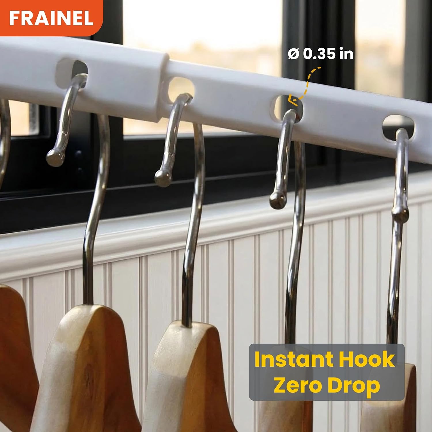 No-Drill Retractable Clothes Drying Rod with 5-Hole Windproof Lock | Heavy Duty Tension Pole for Balcony, Window Frame, Laundry Room | Rustproof