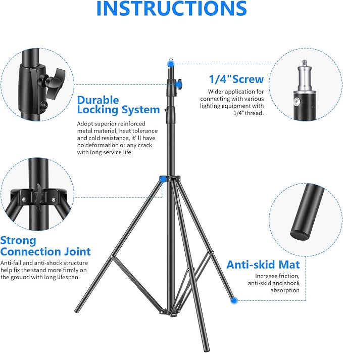 Soporte para luces Neewer Heavy Duty 3 metros ajustable miniatura 4