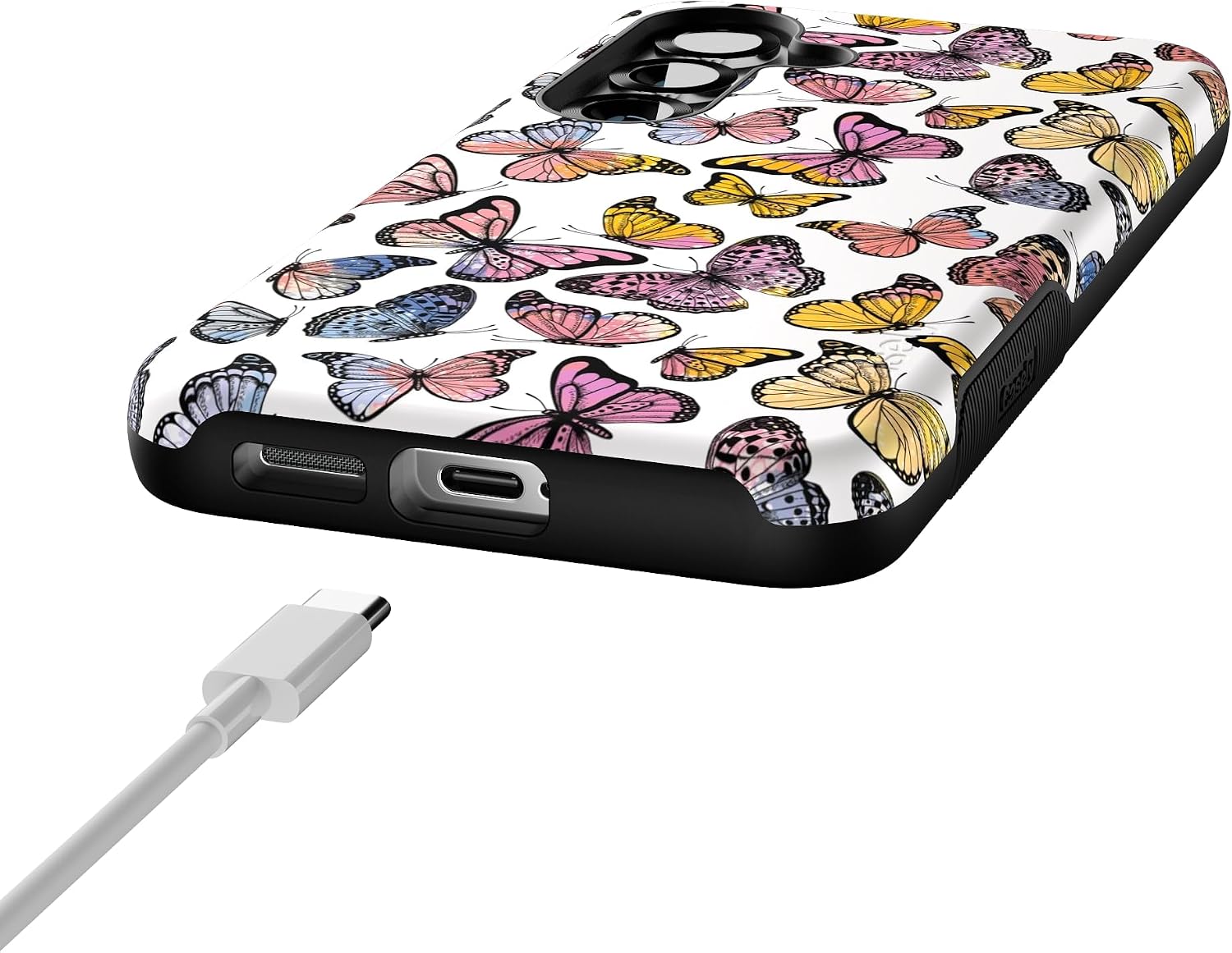 Casely Galaxy S25 Case | Free Spirit | Rainbow Butterfly | Bold Protective Design | Compatible with MagSafe