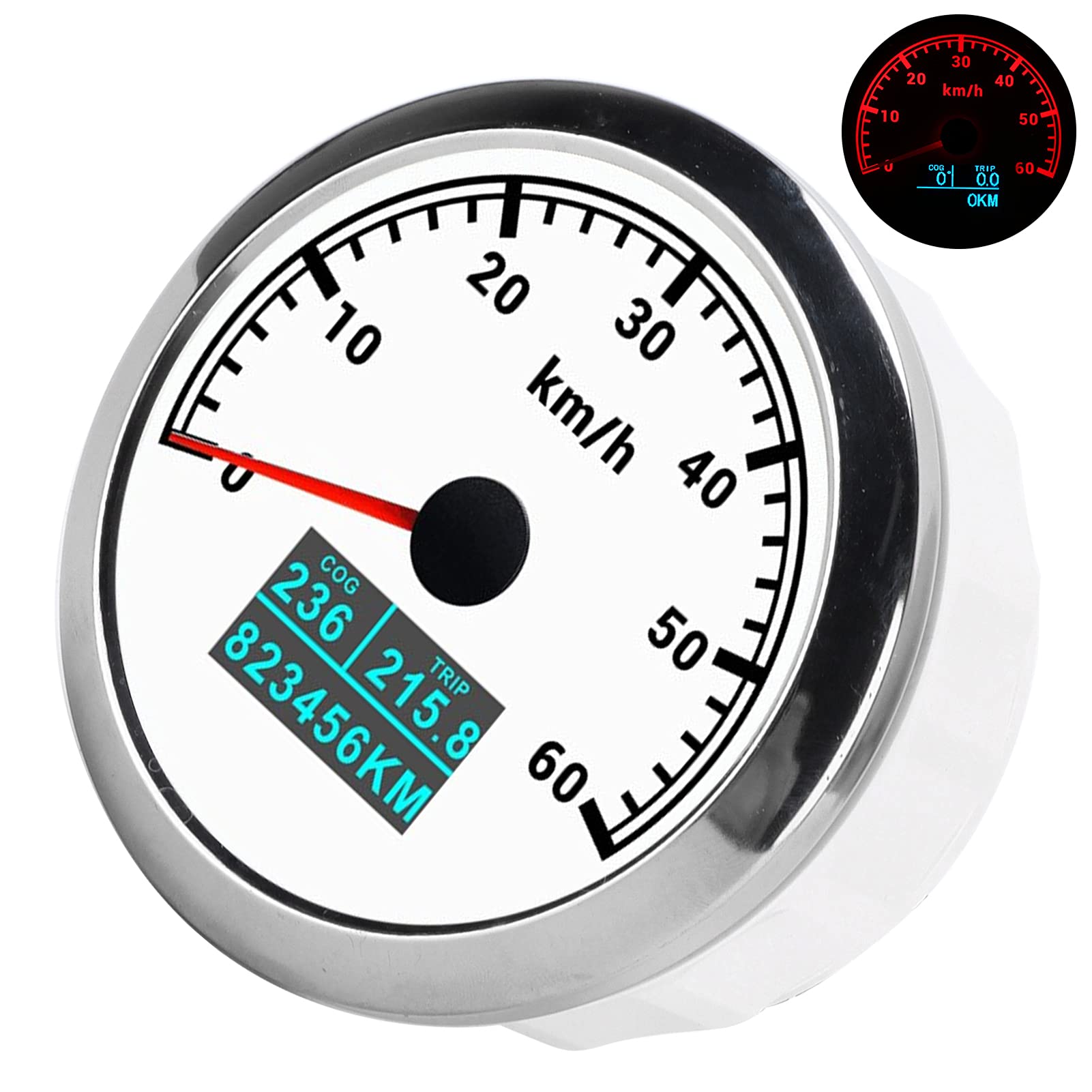 Jiawu Prędkościomierz GPS 60 Km/h z Licznikiem COG i Drogomierzem do łodzi,