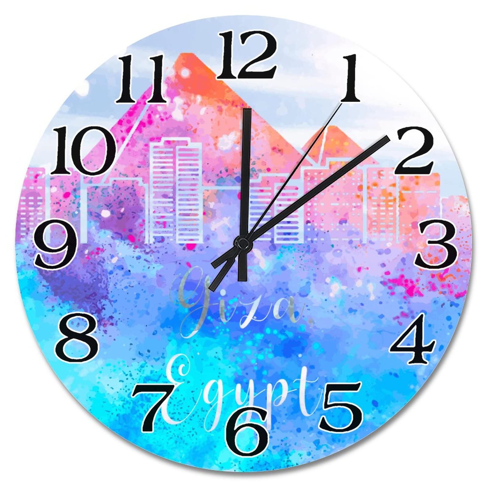 Horloges murales silhouette Gizeh design moderne salon 38cm à pile