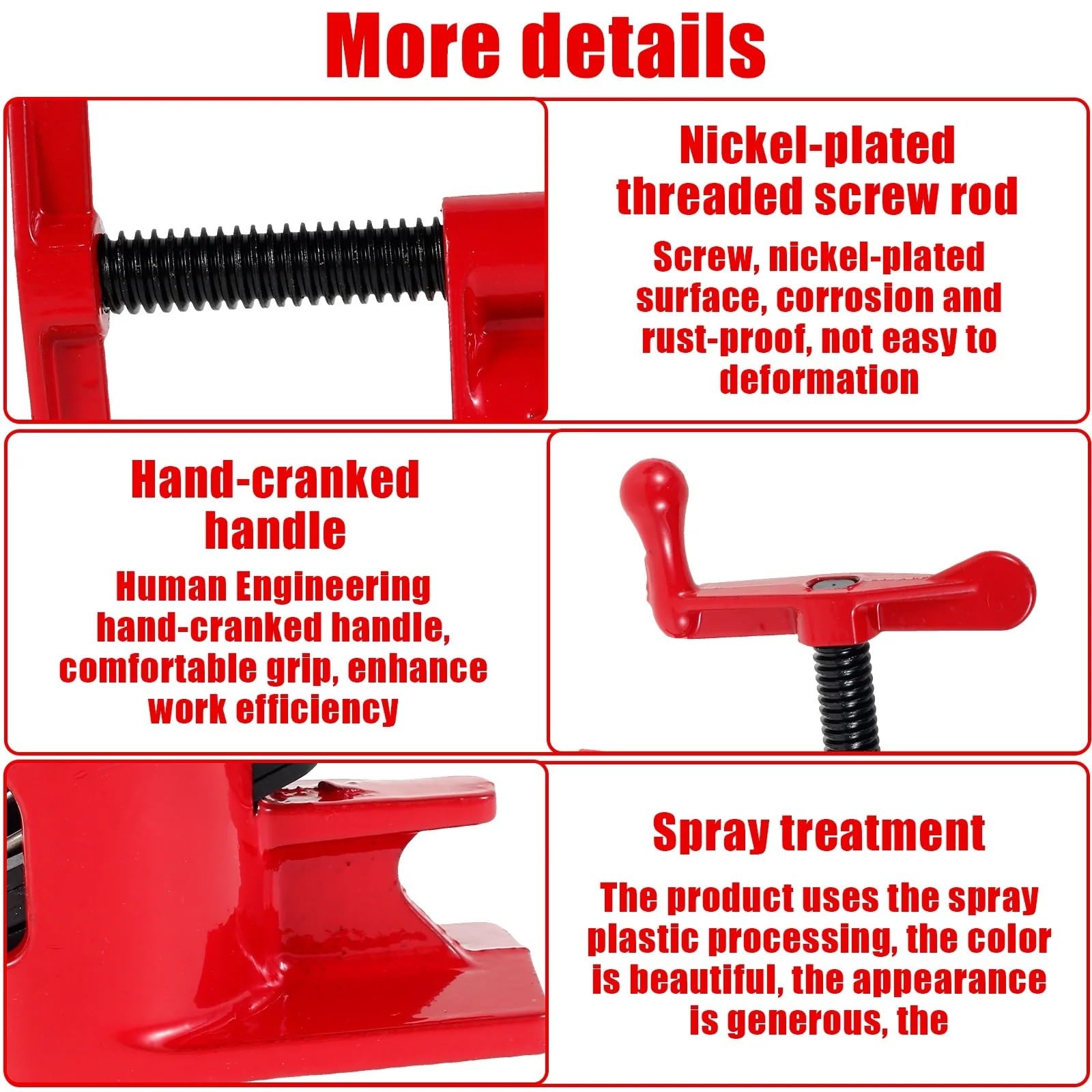 Juego de 2 abrazaderas for tubos madera 3/4", ajustables, resistentes, hierro fundido, liberación rápida, for carpintería y mejoras del hogar Para máquinas CNC(A)