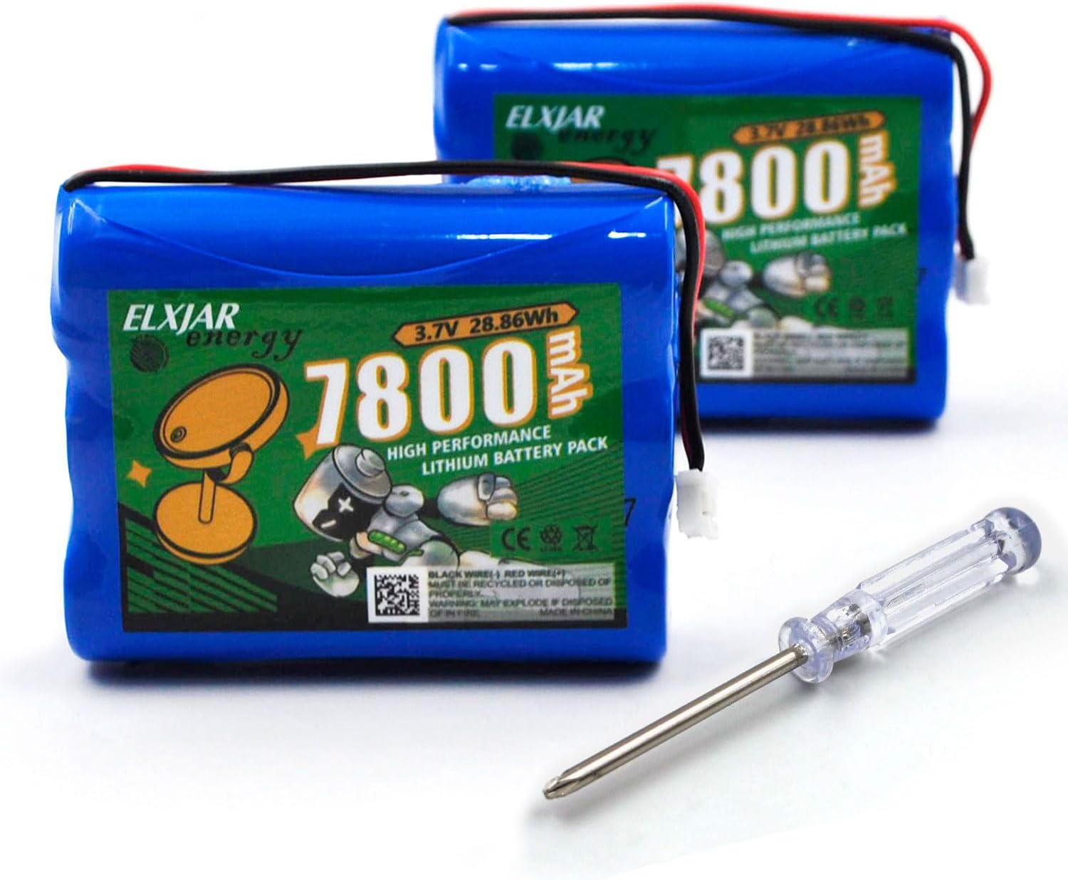 (2-Pack) 3.7V 7800mAh Battery Compatible with ST3007 ST3011 SH02 Sensor Makeup Mirror 1S3P Li-ion Pack with Protection Circuit (ST3026/BT-1080)