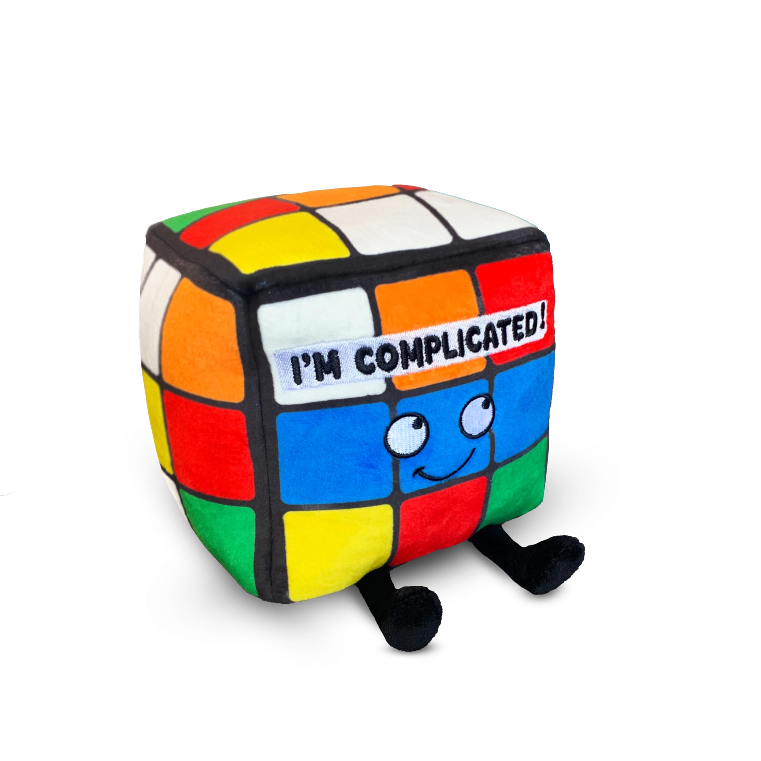 Punchkins Cube Plushie - I'm Complicated Funny Cube Plush, Gift for Puzzle Lovers, Sassy Plush Toy for Gifting