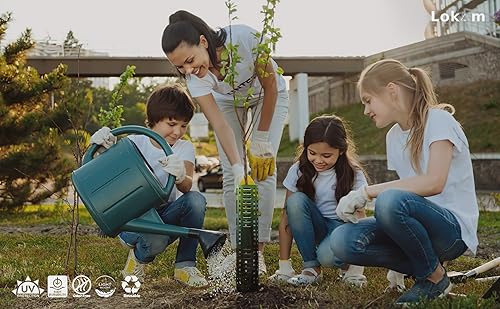 Miniatura 5 de LOKAM Paquete de 7 protectores de tronco de árbol  Cubiertas de árboles verde oscuro  Protectores de plantas de animales  Protege contra