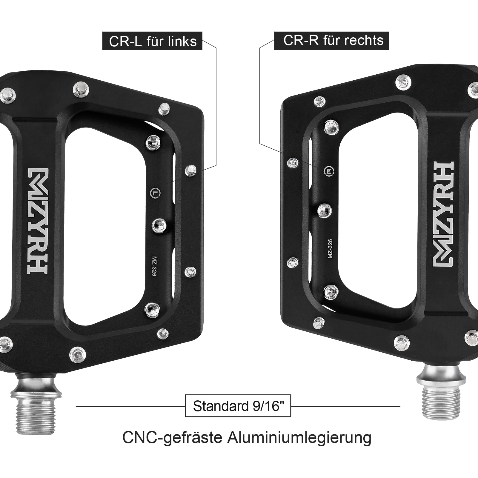 ANSJS Pédales Plates VTT Pédales de Vélo Ultraléger 9/16" Pédales Vélo