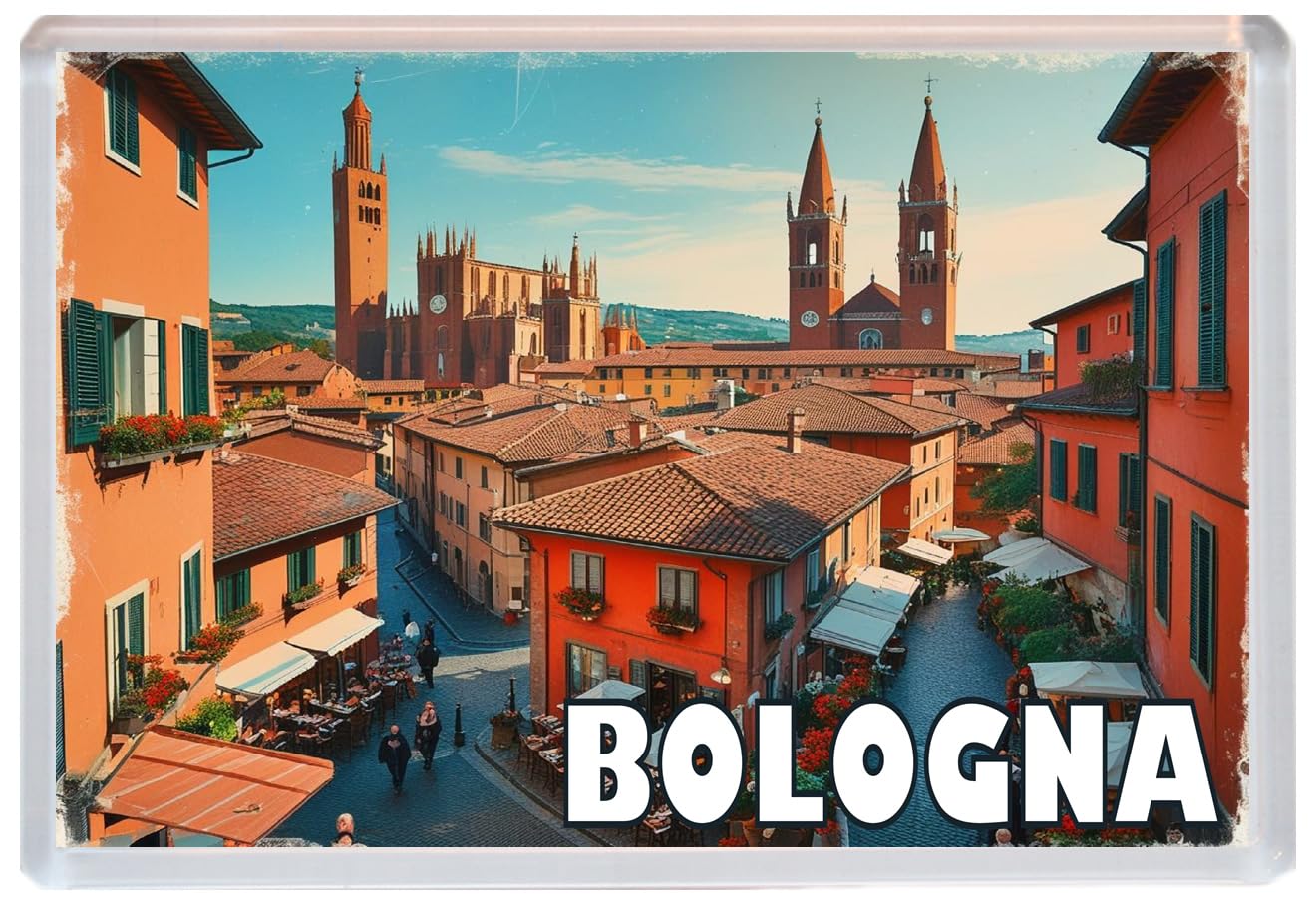 Baked Bean Store Multicolor Bologna - Italy - Jumbo Artistic Fridge Magnet 96 X 67Mm Bbsfhm1874