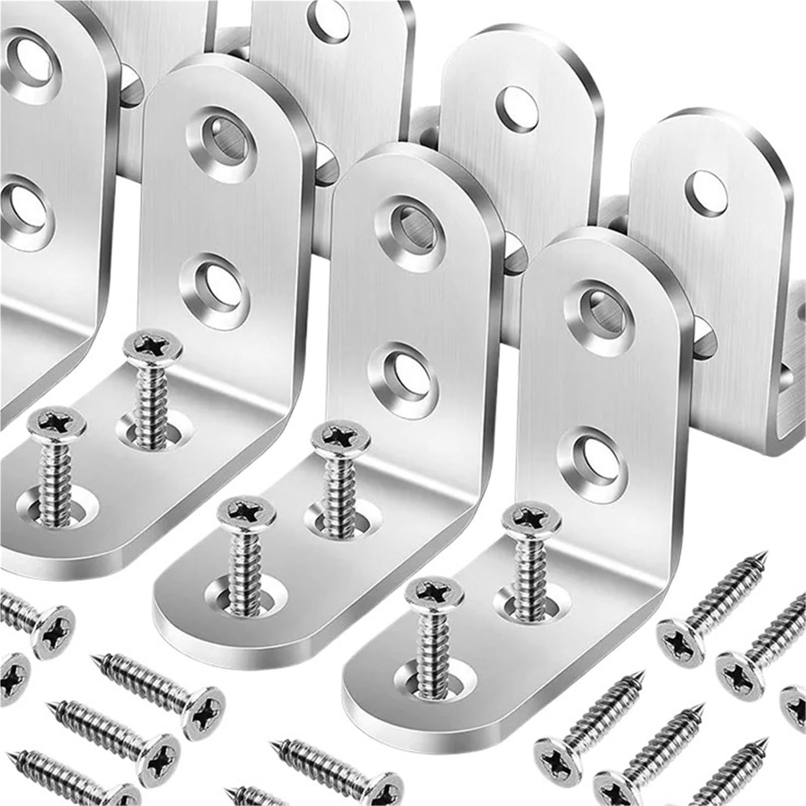 Staffe ad angolo, 30 pezzi, staffe angolari ad angolo di 90 gradi, in acciaio inox, ganci da parete (65 x 65 x 18 mm 06)