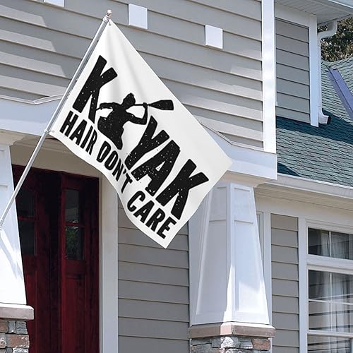 Miniatura 7 de Kayak-Girl-Kayak-Hair-Don't-Care-Gifts for Women Men Bandera negra de 4 x 6 pies, banderas divertidas para habitación con 2 argollas de latón para