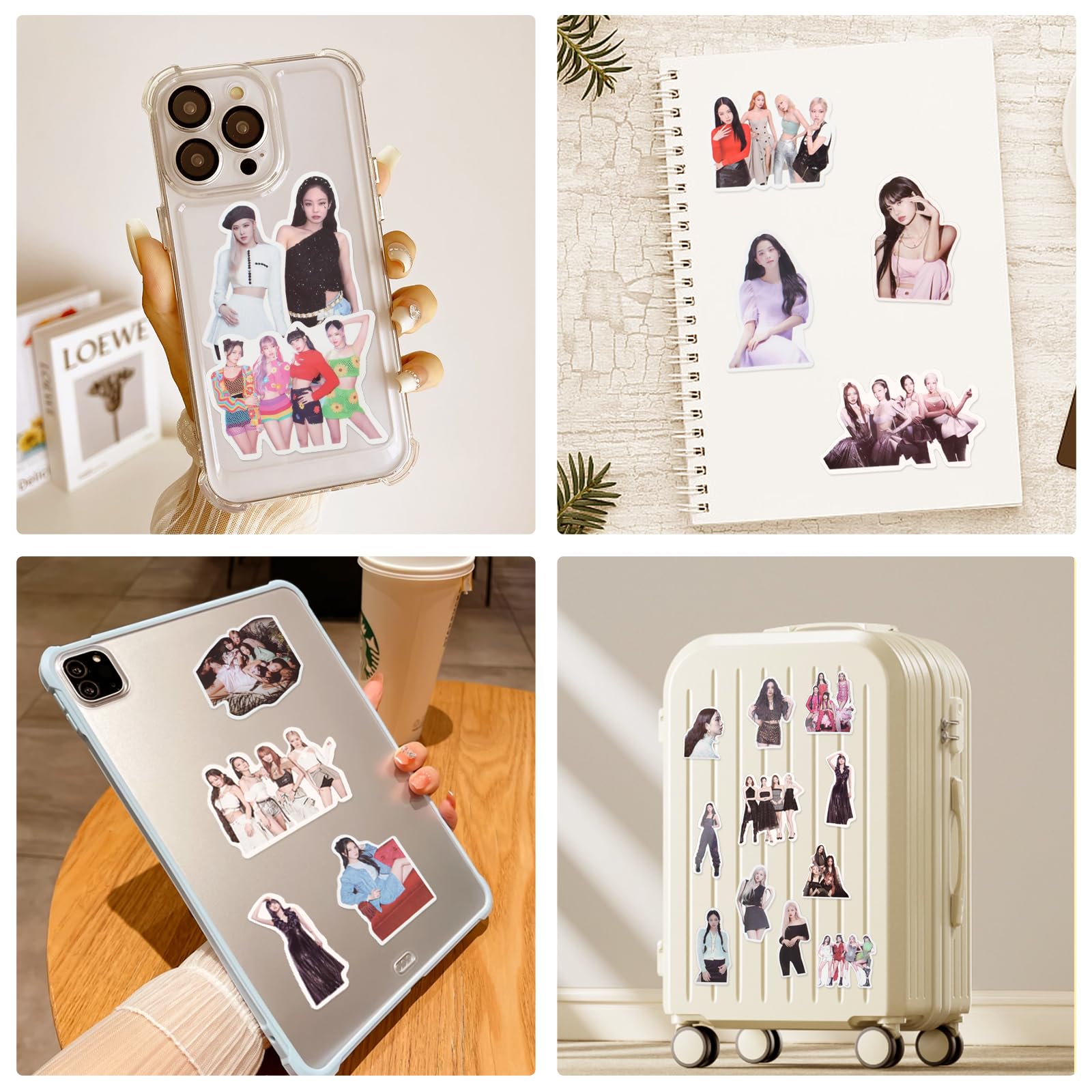 Blackpin-k, set di 50 adesivi impermeabili in vinile Kpop, stile graffiti, ideali come regalo per chitarre, auto, bagagli, laptop