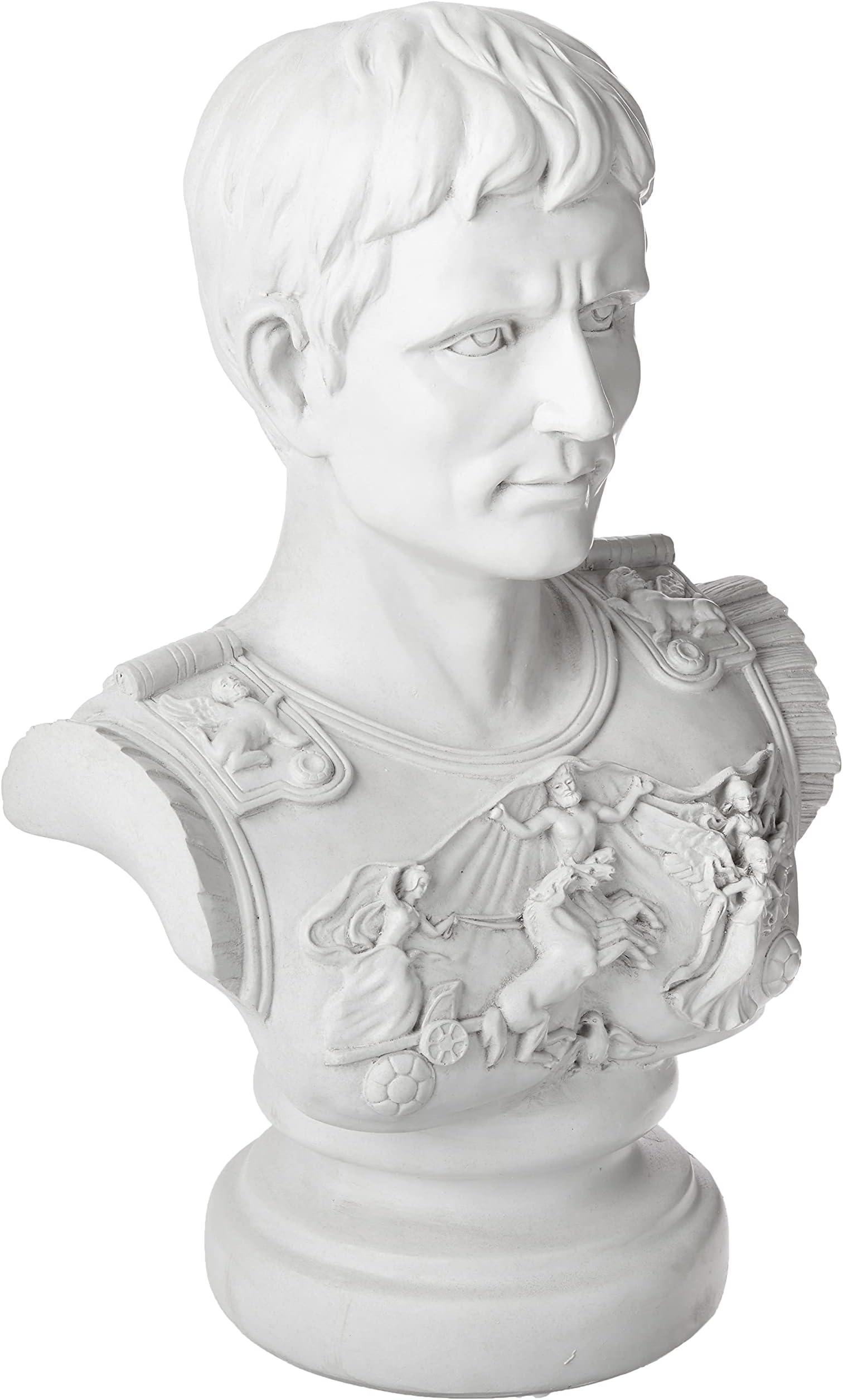 Design Toscano Augustus Caesar Primaporta Bust Statue, 10.5" Wx6.5 Dx18 H, Antique Stone