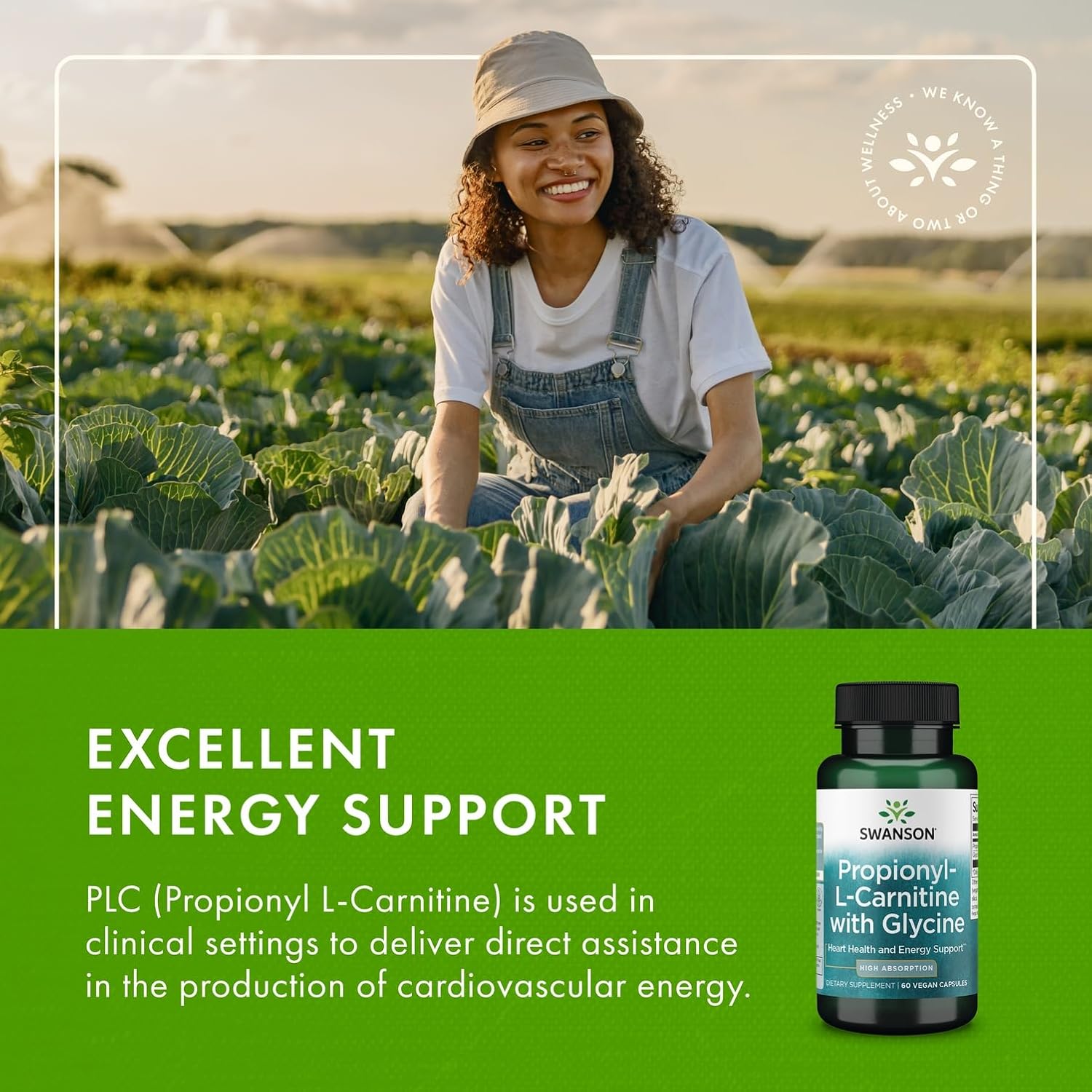Swanson Propionyl L-Carnitine with Glycine - Natural Supplement Promoting Heart Health & Energy Support - May Support Muscle Strength & Endurance - (60 Veggie Capsules)