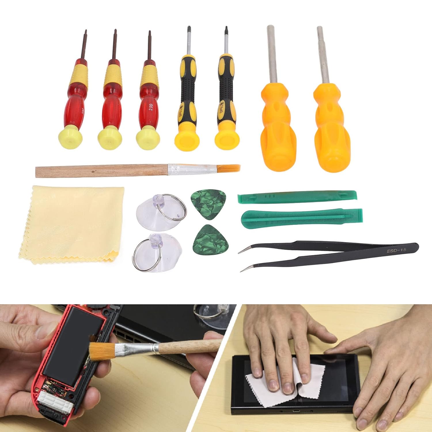 Electronics Maintenance Kit, 17 Joystick Repair Kit Professional Suction Cup for 3DS