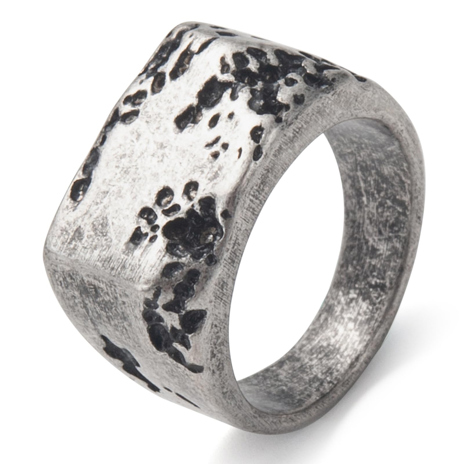 KIRTIJW Mens Signet Rings Stainless Steel Gothic Punk Vintage Fashion Pinky Signet Band Ring Jewelry for Men Size 7/8/9/10/11/12/13