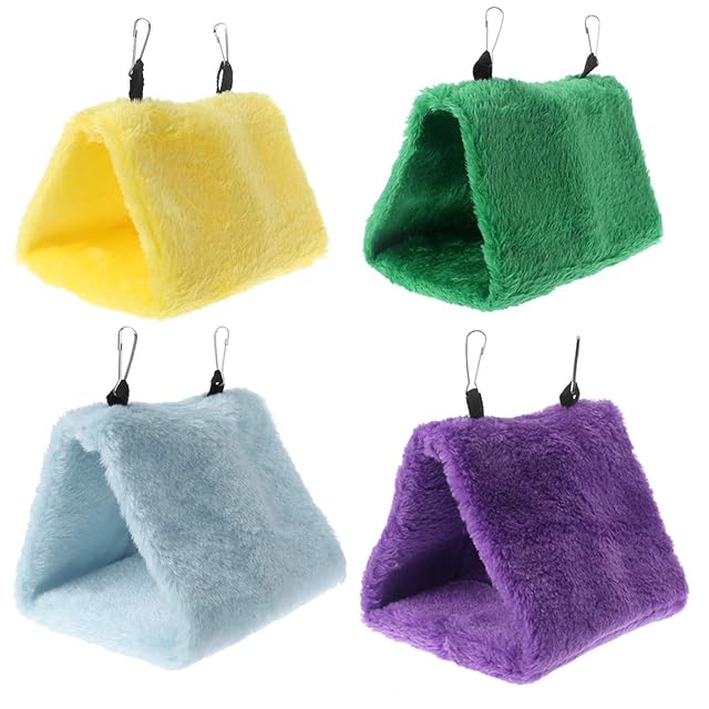 Foto 6 de 7 de kdjsic Mascota Loro Hamaca pájaro Cama Colgante casa Felpa Invierno cálido Jaula Nido Tienda